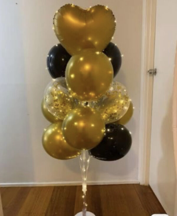 13-Balloon Bouquets With Glitter Balloons And Lights
