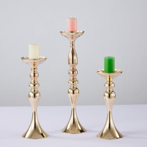 Metal Candle Holder Stand In Gold with 3 Sizes