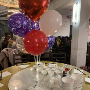 7- Balloon Bouquets With Number Balloon and Lights